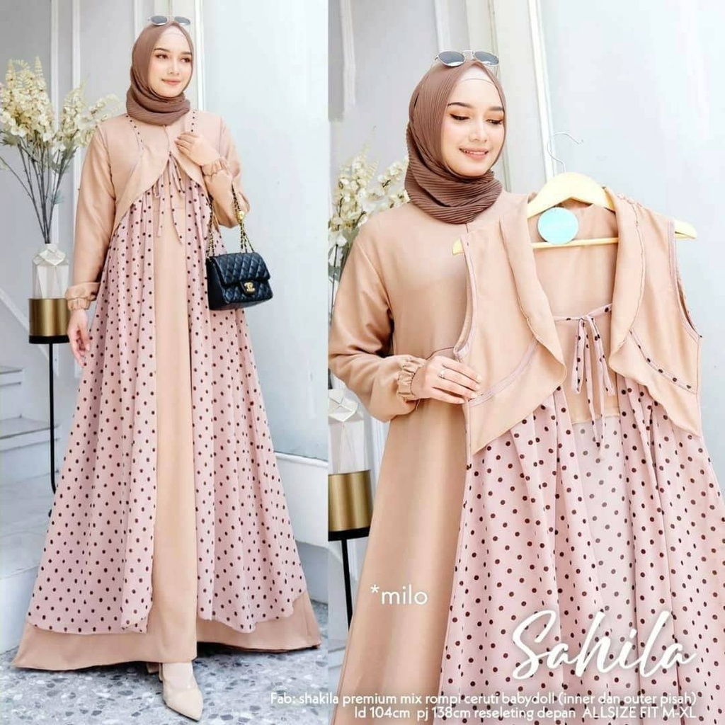 Gamis aouter super jumbo L XL XXL 3L 4L LD up to 140 terbaru busui friendy kekinian sahila