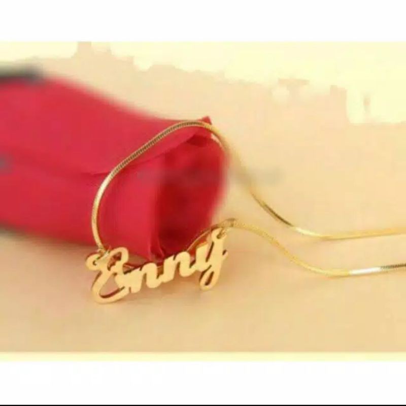 Kalung nama Kalung nama lapis emas Kalung nama custom TERLARIS