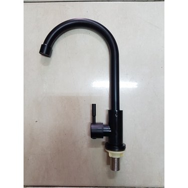 SMCO Kran Dapur / Cuci Piring / Sink Model Angsa Meja Stainless Hitam