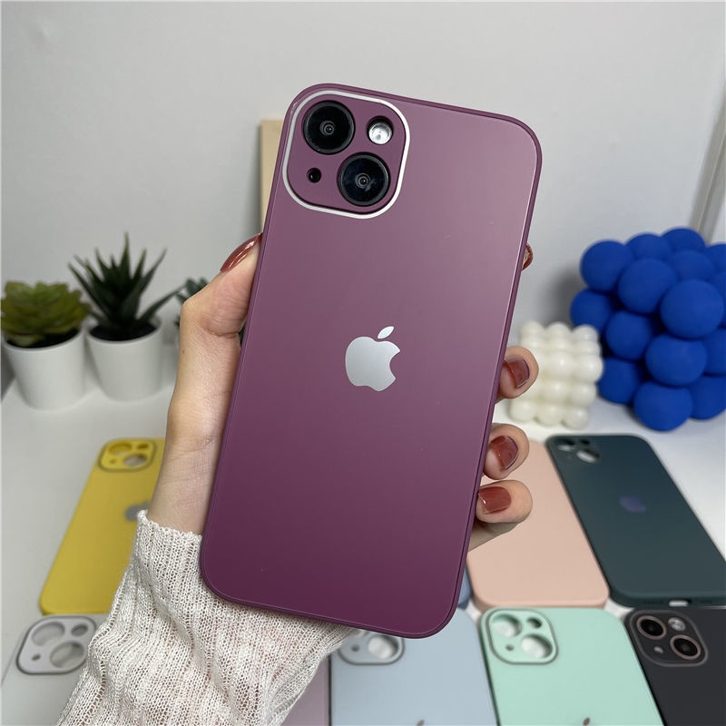 AG Frosted Sierra Blue iPhone Case for IPhone 13 Pro Max 11 12Pro MAX 7P 8Plus ipx Xr Xs Max Matte Tempered Glass Casing iphone