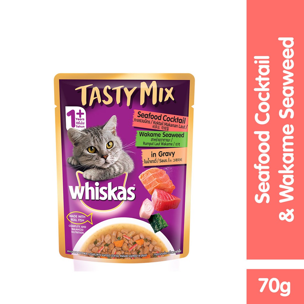 Whiskas Tasty Mix Makanan Kucing Basah Pouch Starter Pack Multi Variant - Isi 4-4