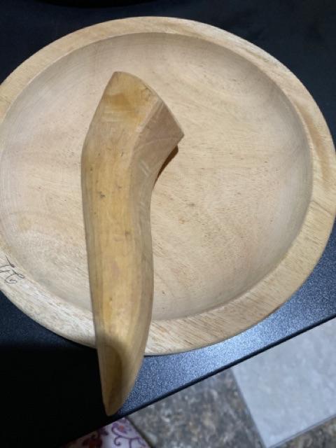 Cobek Kayu+ulekan Kayu Diameter 22cm