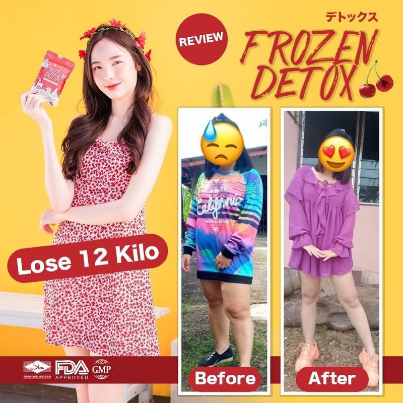 FROZEN DETOX 100% ORIGINAL THAILAND HALAL BARCODE GLUTA PELANGSING DIET 60 KAPSUL - JOJU COLLAGEN