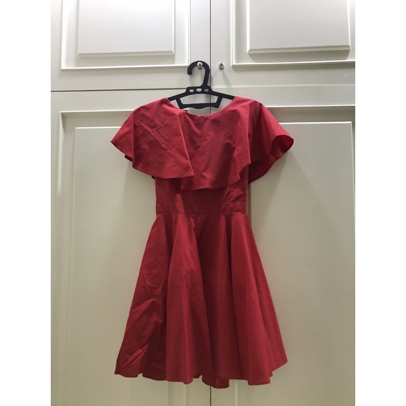 Preloved Jolie Clothing Red Dress Merah Imlek CNY