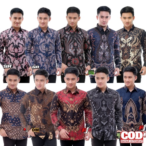 Kemeja Batik Pria Lengan Panjang M L XL XXL Batik Pria Lengan Panjang