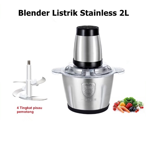 DISKON 100% [ COD ] Blender Elektrik Penggiling Daging Stainless Steel 1254- Cappa Chopper Electric Grinder