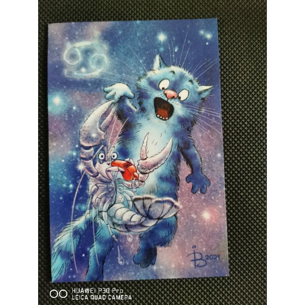 

kartu pos astrologi bluecat/bluecat postcard