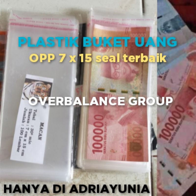 Plastik Buket Uang Kertas OPP 7 x 15 cm - Plastik Opp 7x15 Uang Kertas - Seal