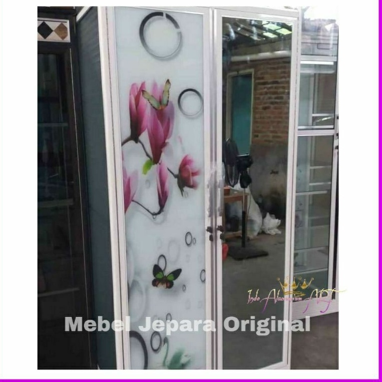 Lemari Pakaian - Baju BahanAlmunium Kaca