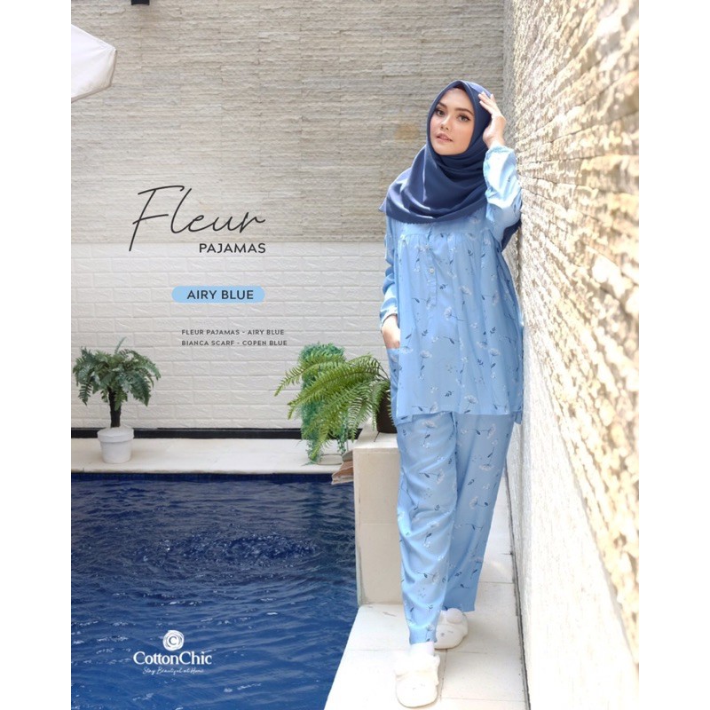 FLEUR PAJAMAS COTTON CHIC SETELAN PIYAMA BAHAN KATUN RAYON PRINTING EKSKLUSIF BEST SELLER