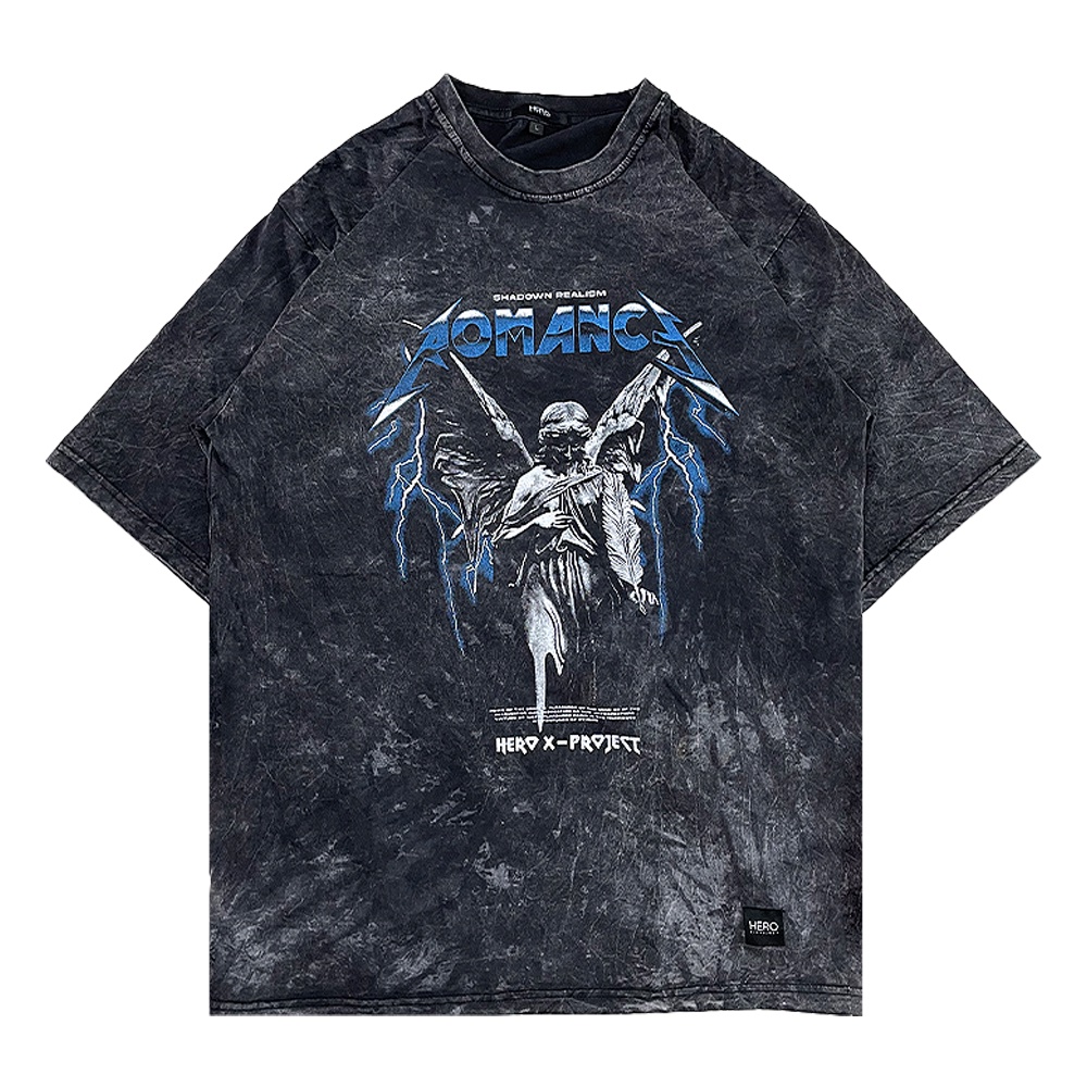 [OVERSIZE] WASHED OVERSIZE GRAPHIC T-SHIRT 'ROMANCE'