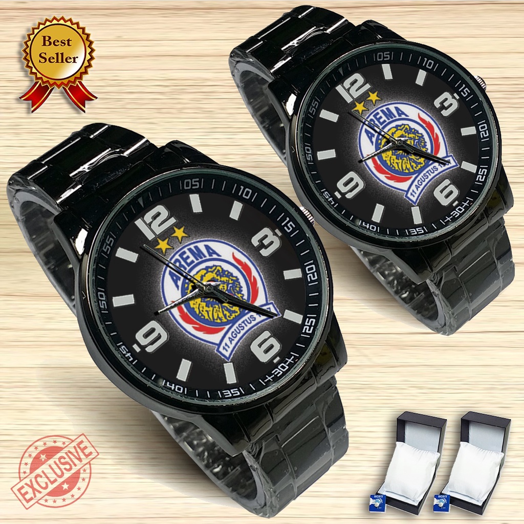{Exclusive} Jam Tangan Couple AREMA FC - 2 (Satuan/Seapasang)