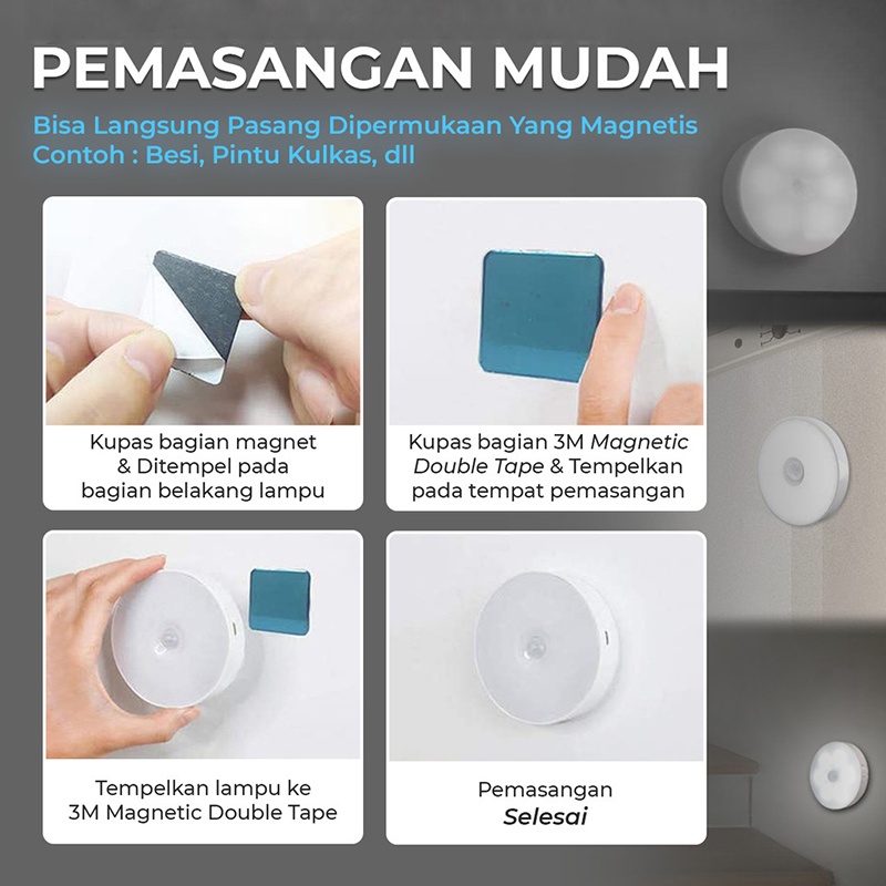 Lampu Malam Pembelajaran LED / Lampu Darurat / Isi Ulang USB