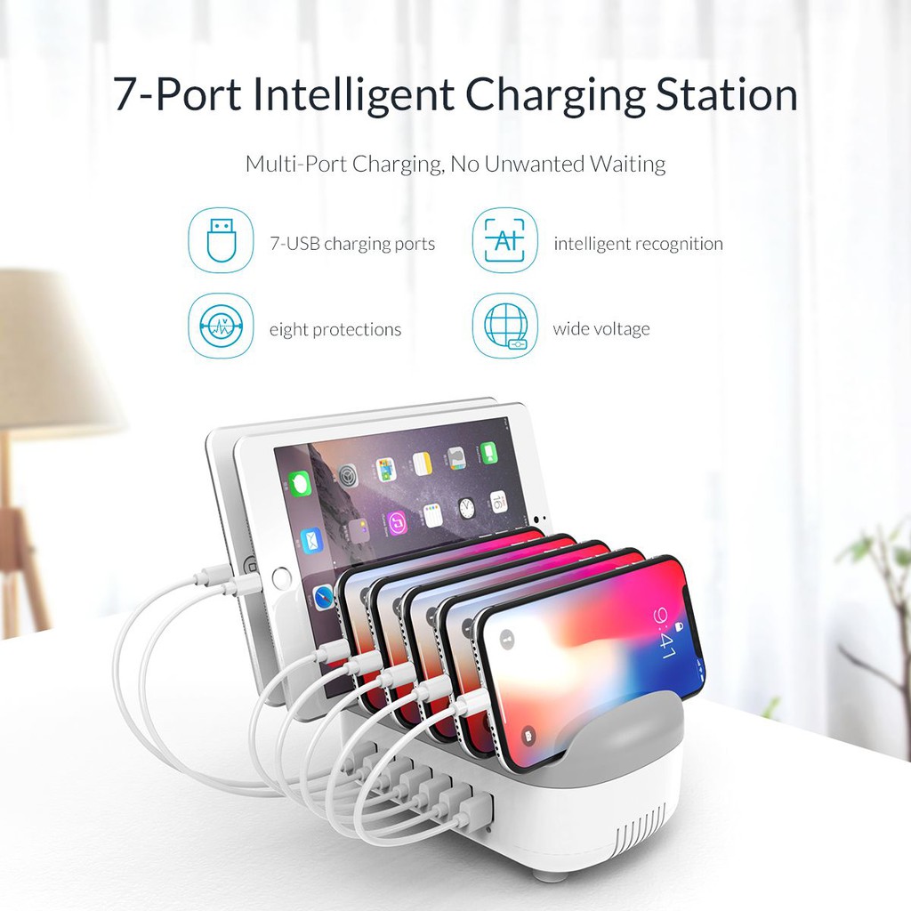 Smart Charging Station ORICO 7 Port Stand Phone holder DUK-7P - Terminal charger