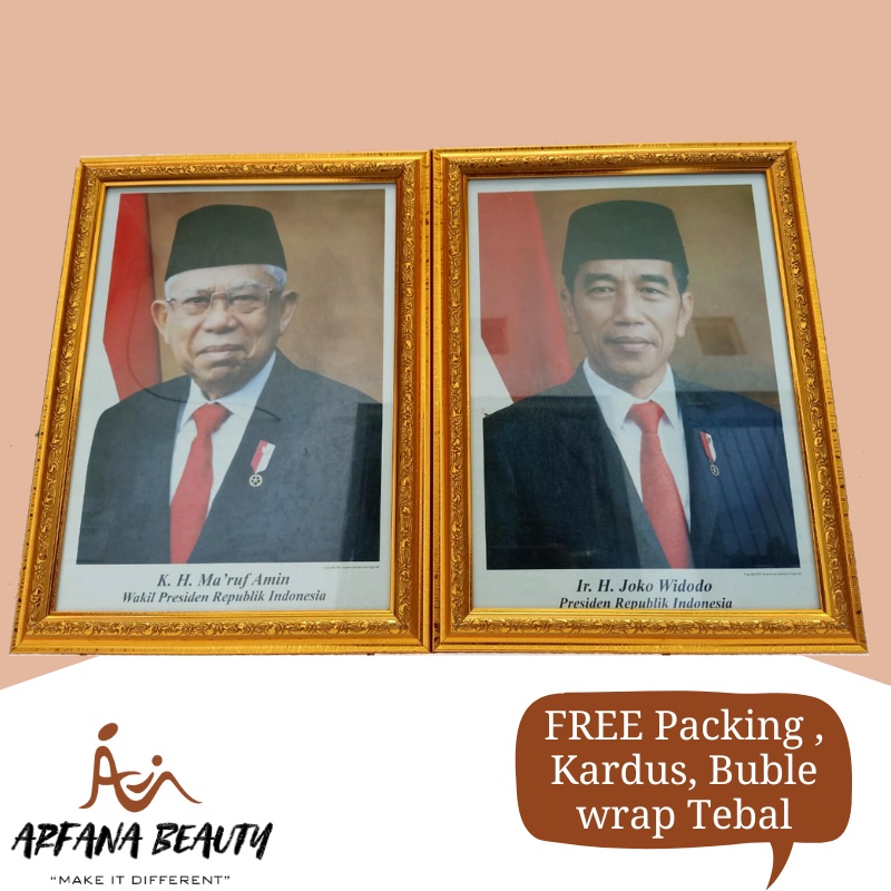 Pigora Presiden Dan wakil presiden Wapres Foto Presiden Pajangan Dinding Bahan Polyframe Fiber 1 Set