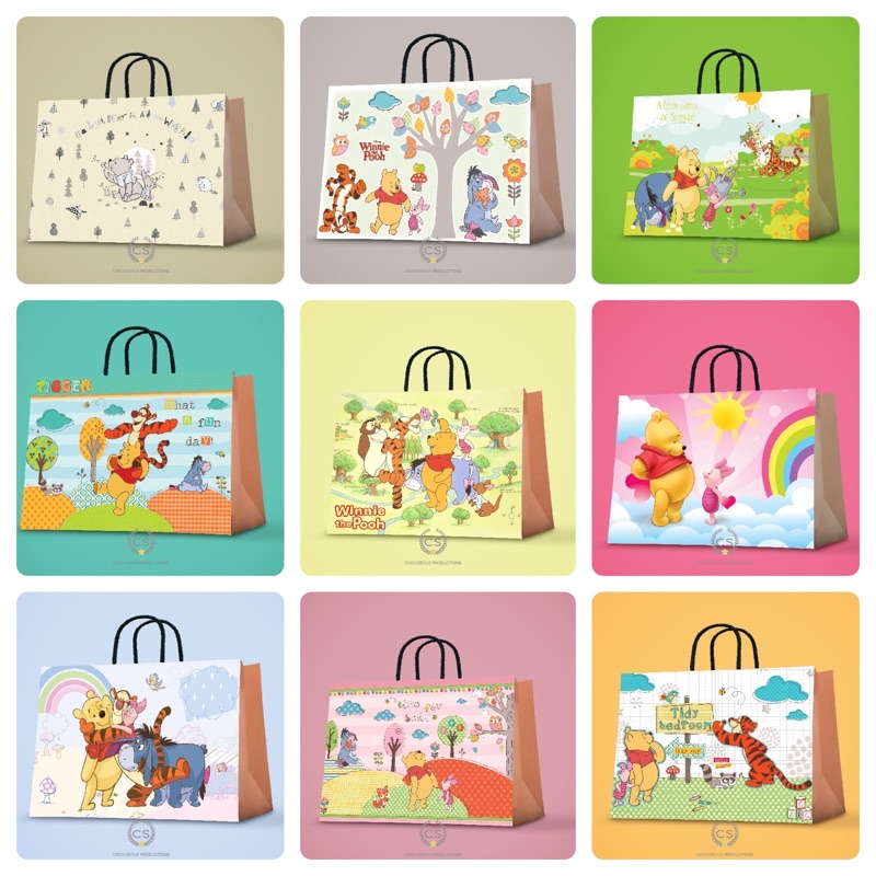 

Paper bag Pooh Disney Hoodie bag Hampers Tas kado Tas kertas Shopping bag