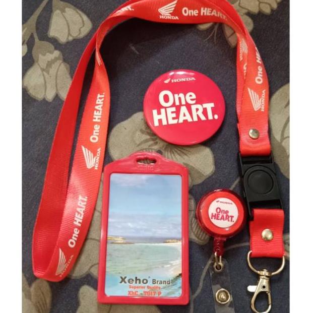 

[KODE HYIVT] paket lengkap Tali id card Honda ( one heart ) ecer dan grosir