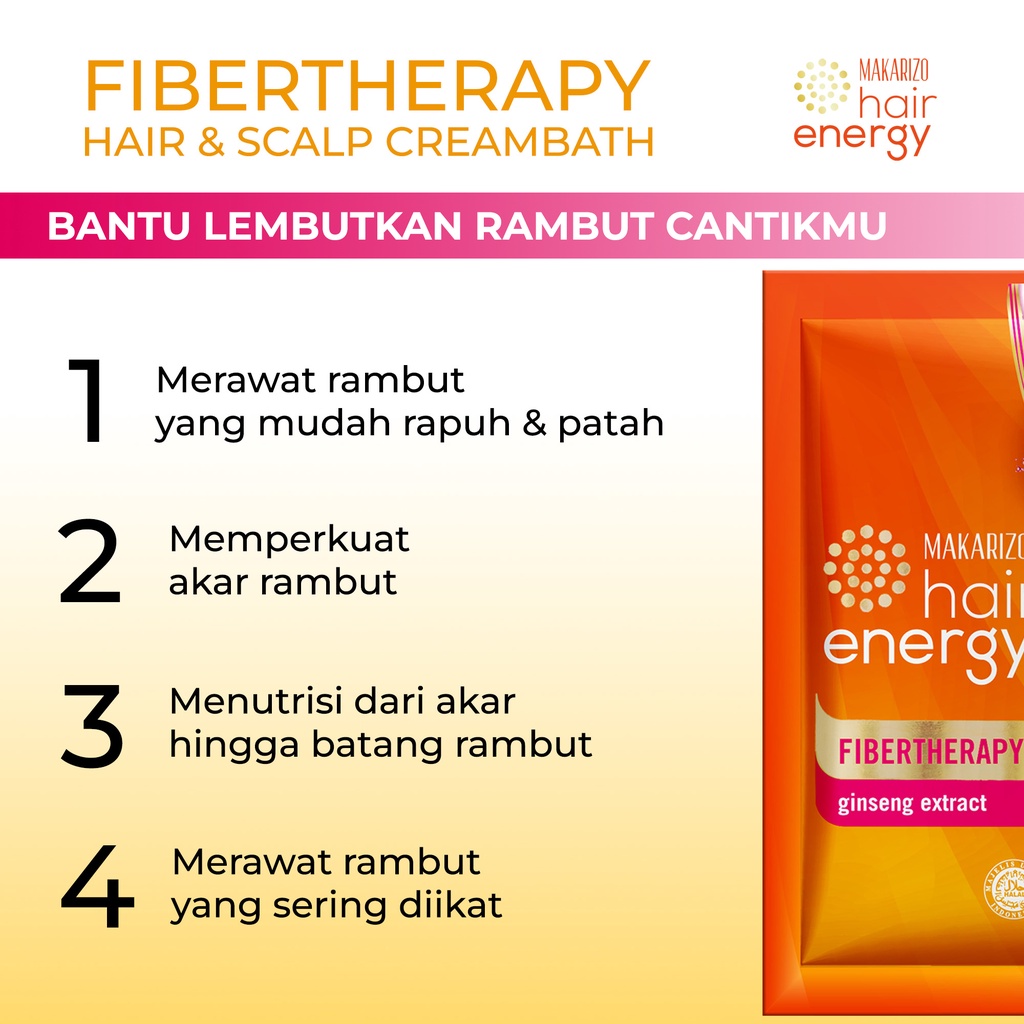 Makarizo Hair Energy Fibertherapy Hair & Scalp Creambath Ginseng 30 mL-2