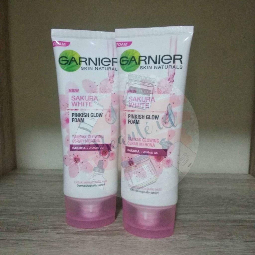 GARNIER Sakura White Glow Pure Active Light Complete Foam Sabun Pembersih Wajah Facial Wash