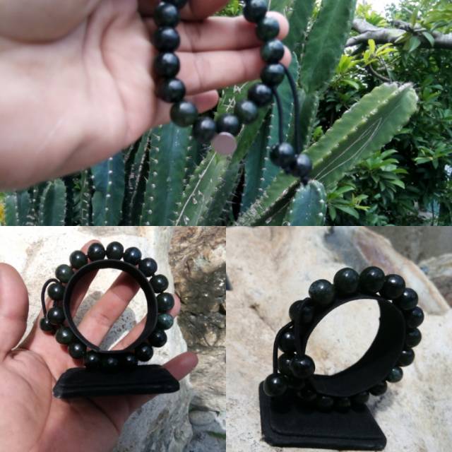 Promo Gelang Tasbih Natural Giok Black Jade Aceh Terapi Super