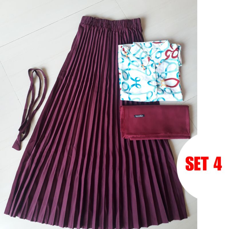 REALPICK 3 IN 1 KEMEJA MONALISA LD 100CM+ROK PLISKIT PREMIUM+HIJAB SAUDI