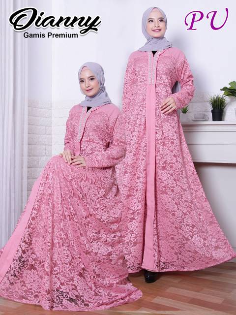 Dianny dress BRUKAT mewah gamis pesta original kekinian milenial model kebaya hijabers terbaru