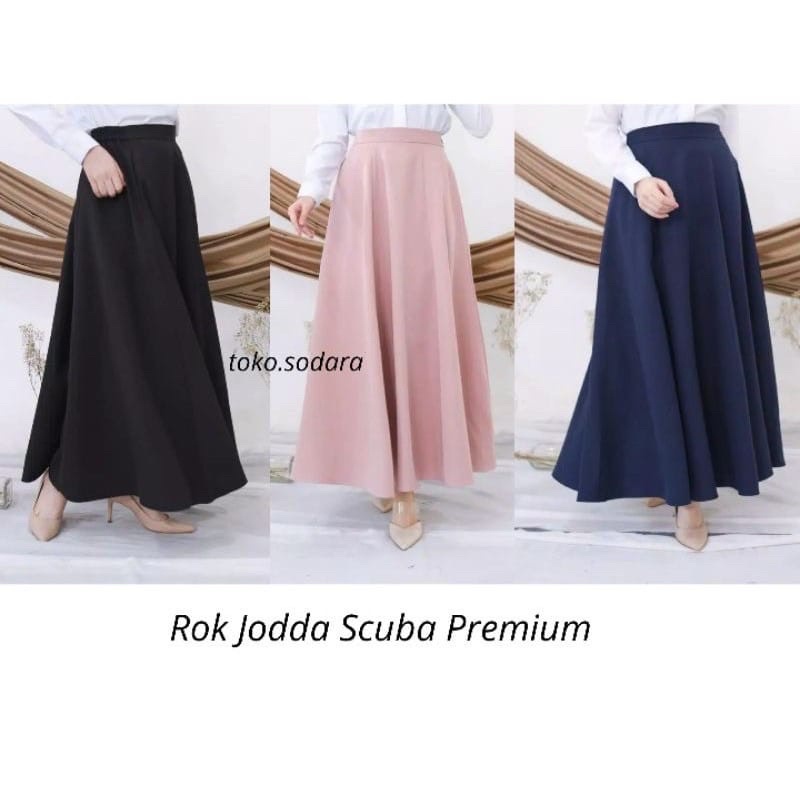 Rok Payung Jodda Scuba Panjang // Rok Muslim // Rok Murah // Rok Polos // Rok scuba Bisa CoD