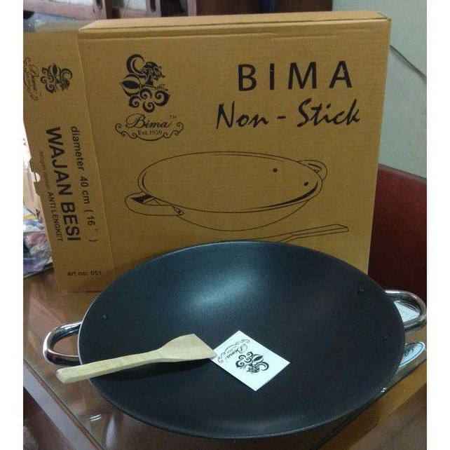 bima wajan anti lengket 40 cm / bagan ringan bonus sodet kayu NS051