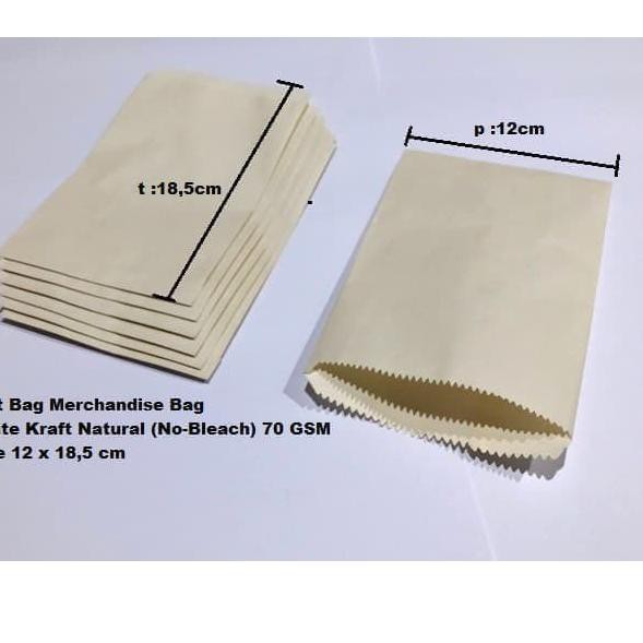 

LANGSUNG ATC.. 100pcs Paperbag Flat Kantong Kertas Natural (XS) Souvenir