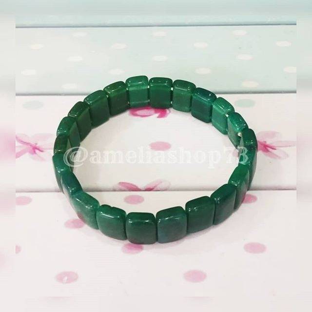 Gelang Batu Akik Hijau / Green Chalcedony