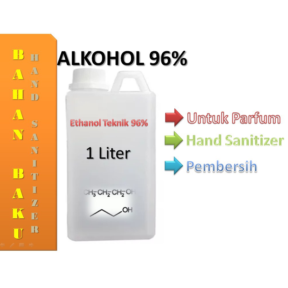 ALKOHOL ETHANOL TEKNIS 1 LITER 96% UNTUK HAND SANITIZER ECERAN PROMO PROMO