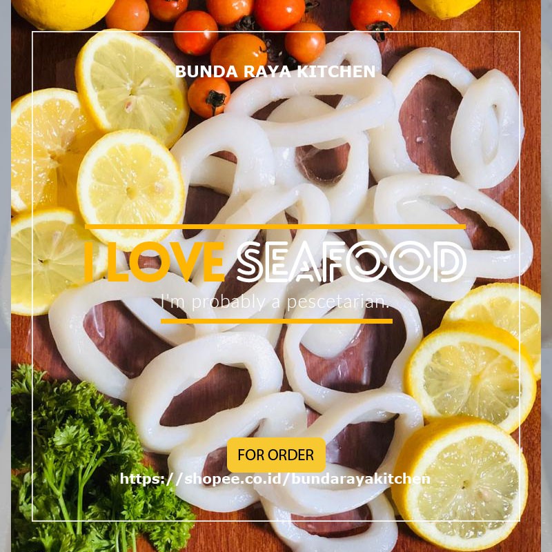 

Premium Cumi Ring Frozen / Squid Ring / Calamari Squid /@500gram/ ****