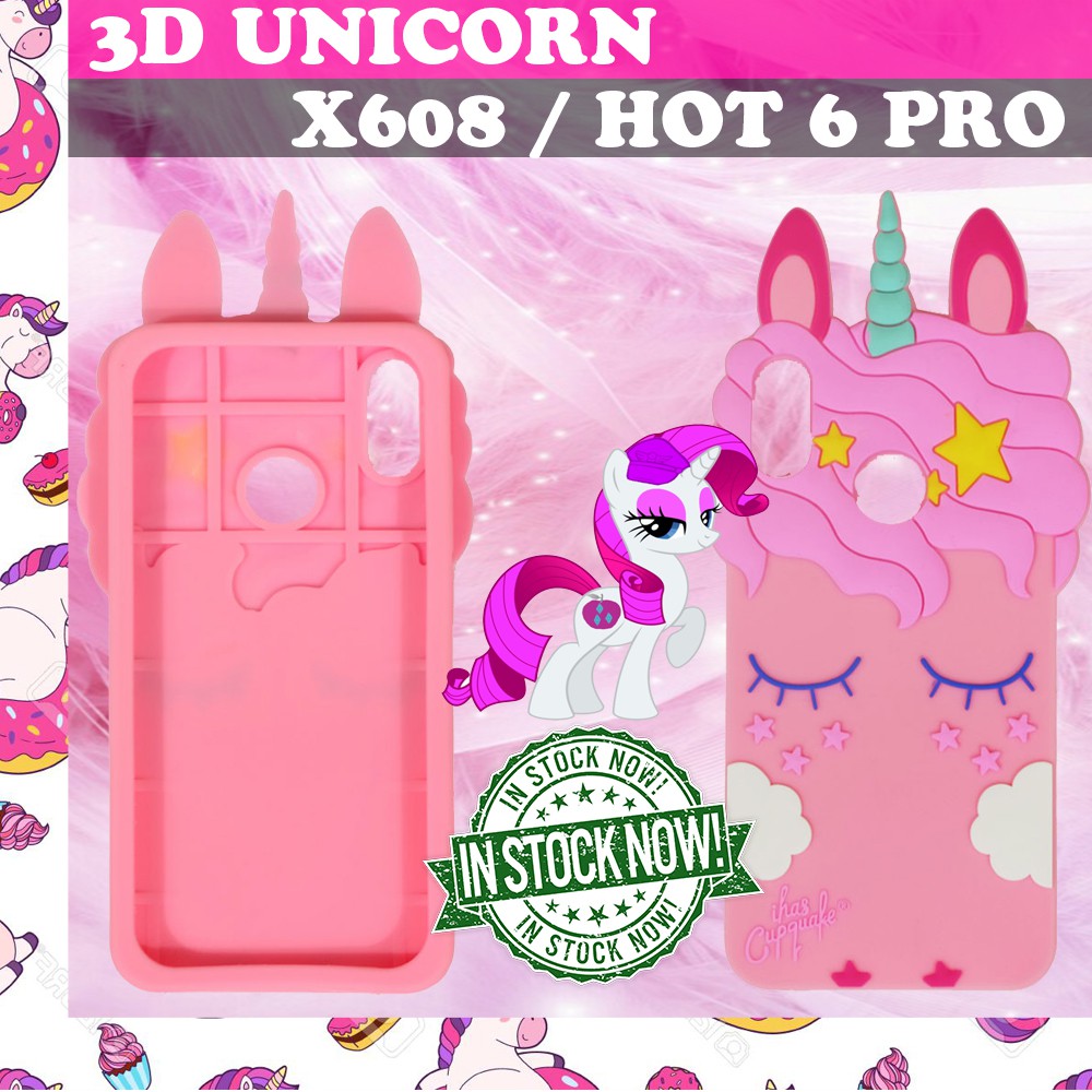 Silikon 3D Unicorn Infinix Hot S3X X622 Silikon Karakter 4D Infinix X622 Soft Case Lucu Case silikon