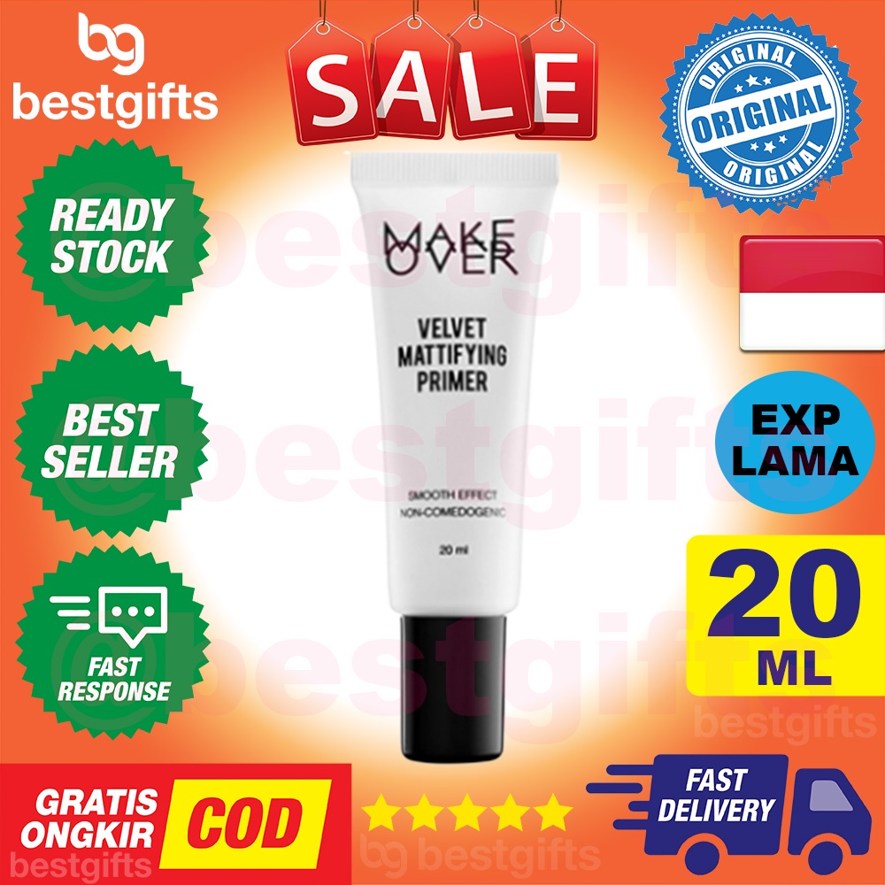 MAKEOVER MAKE OVER VELVET MATTIFYING PRIMER MAKEUP PRIMER MAKE UP MENYAMARKAN PORI PORI WAJAH 20 ML