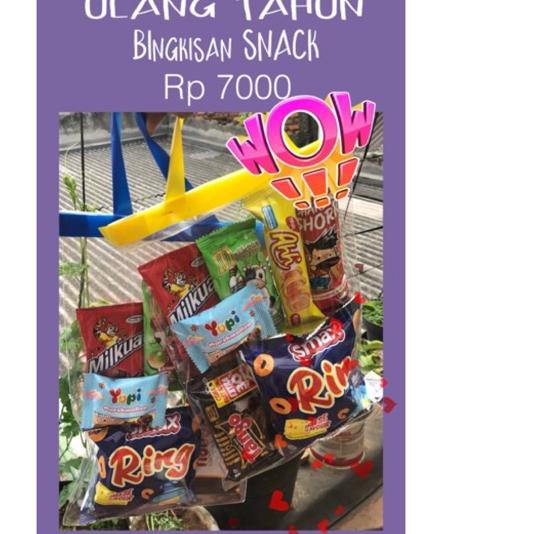 

Diskon!! (kjg-288) SOUVEENIR ULANG TAHUN BINGKISAN SNACK ANAK