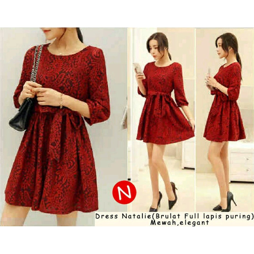 Cn 47448 Natalie Dress Sexy Rok Pendek Wanita Murah Gaun Pesta Simple Elegan Modis Modern Trendy Ce