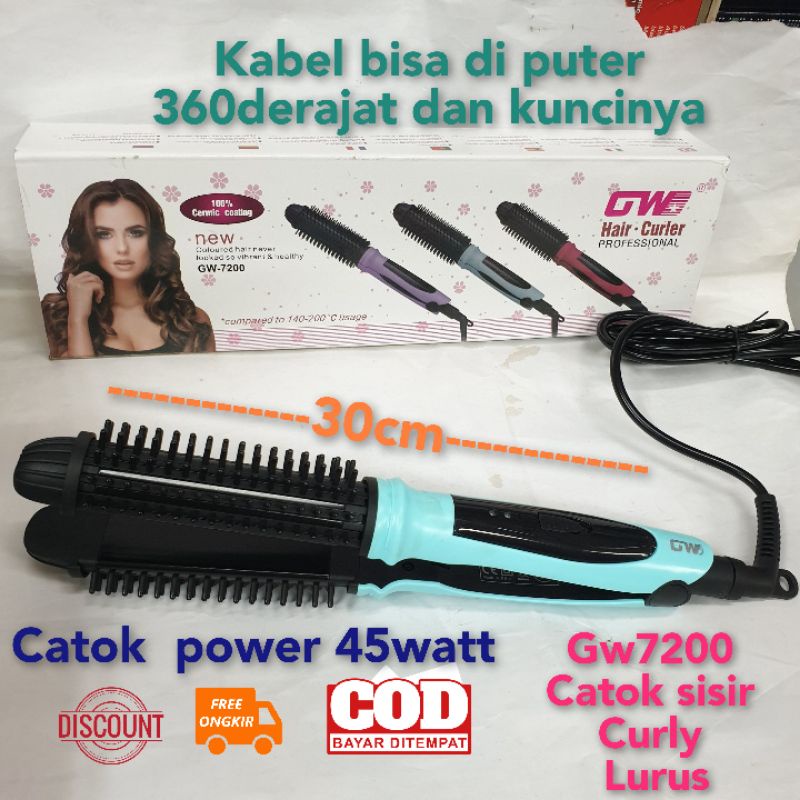 Alat Catokan Rambut Sisir Pelurus Curly Keriting 2in1 Pria  Blow Gw7200