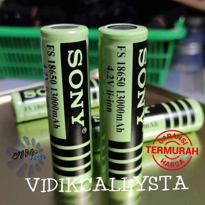 BATERAI BATTERY BATREI SONY18650 RECHARGEABLE 13000mAh 4.2V HIJAU