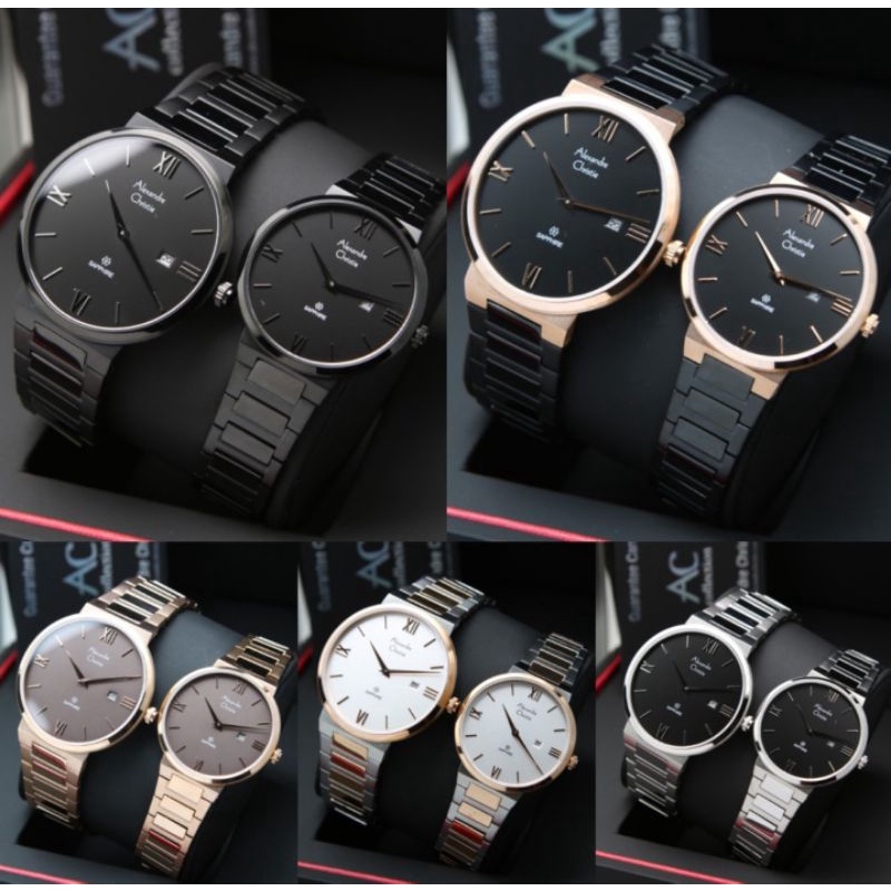 jam tangan couple alexandre christie ac8564 sapphire original 8654 garansi 1 tahun