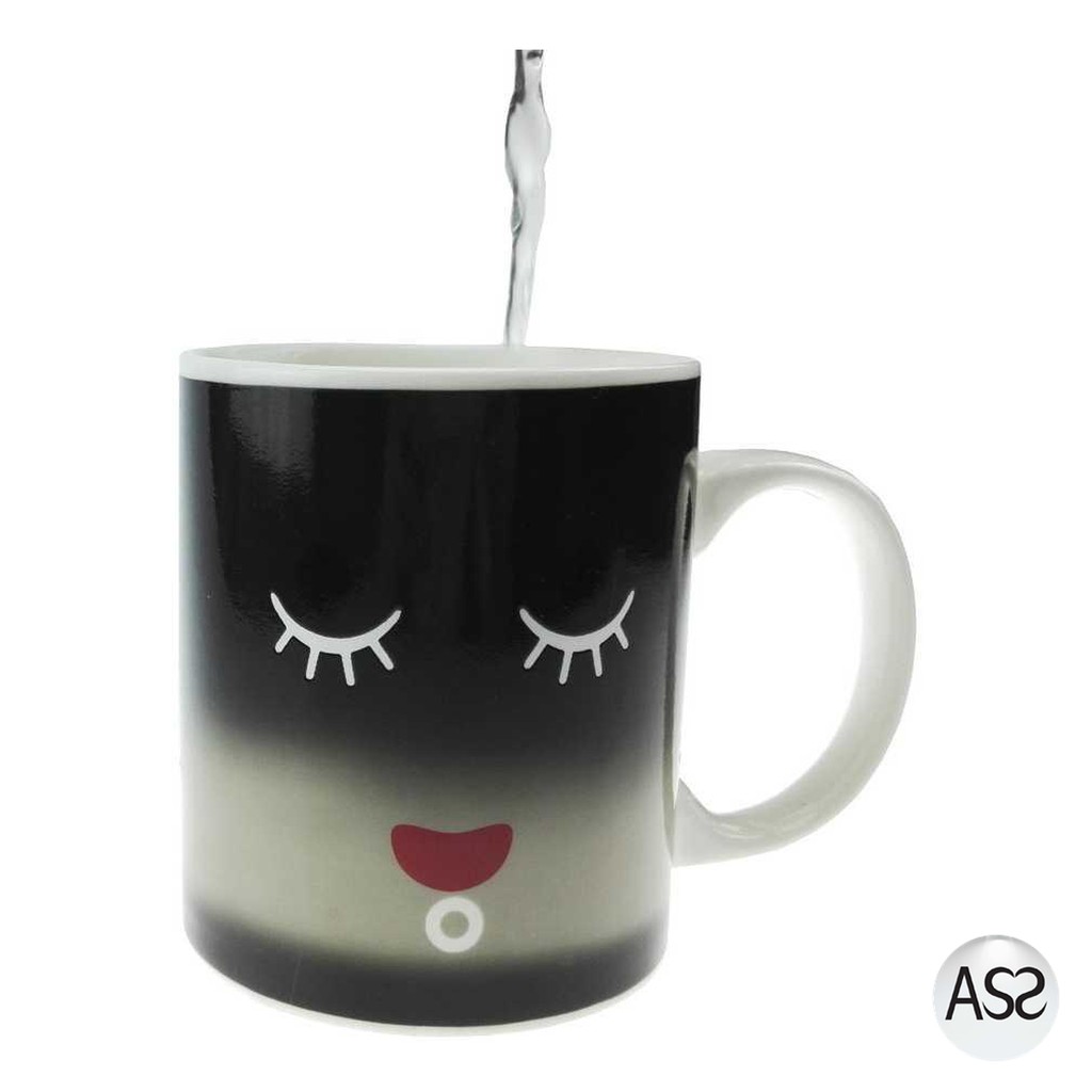 ASS Shop - Color Changing Magic Mug Cangkir Sensitif Suhu Motif Smile Face - Y-03