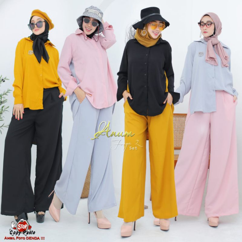 AssalamualaikumFreya set polos #setelancelana #kemeja #kulot