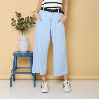 FWR Celana  Jeans Meisa Kulot biru  tua medium  biru  