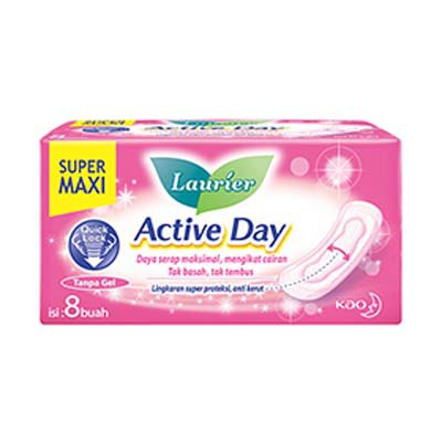 PEMBALUT WANITA SIANG LAURIER ACTIVE DAY SUPER MAXI 8S