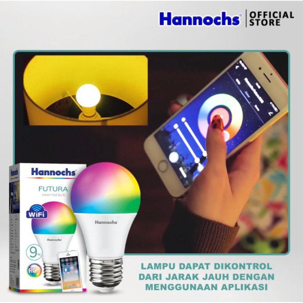 Hannochs Smart LED Futura 9 watt RGB - Lampu Led Pintar Wifi 9 Watt