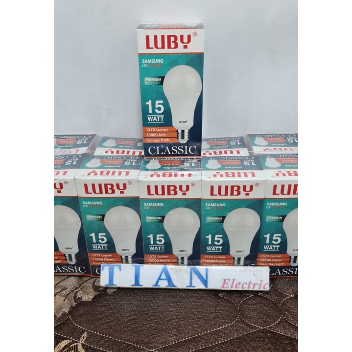 LUBY Lampu LED Classic Cahaya Putih 15 Watt