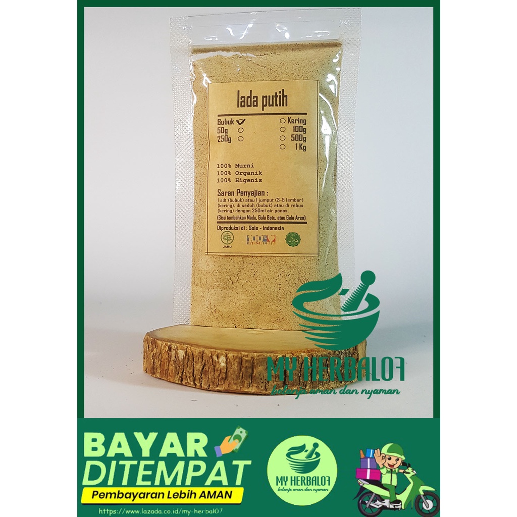 Obat Herbal Jamu Lada Putih Bubuk Murni Tanpa Campuran / Merica Bubuk Murni Tanpa Campuran / Meredak