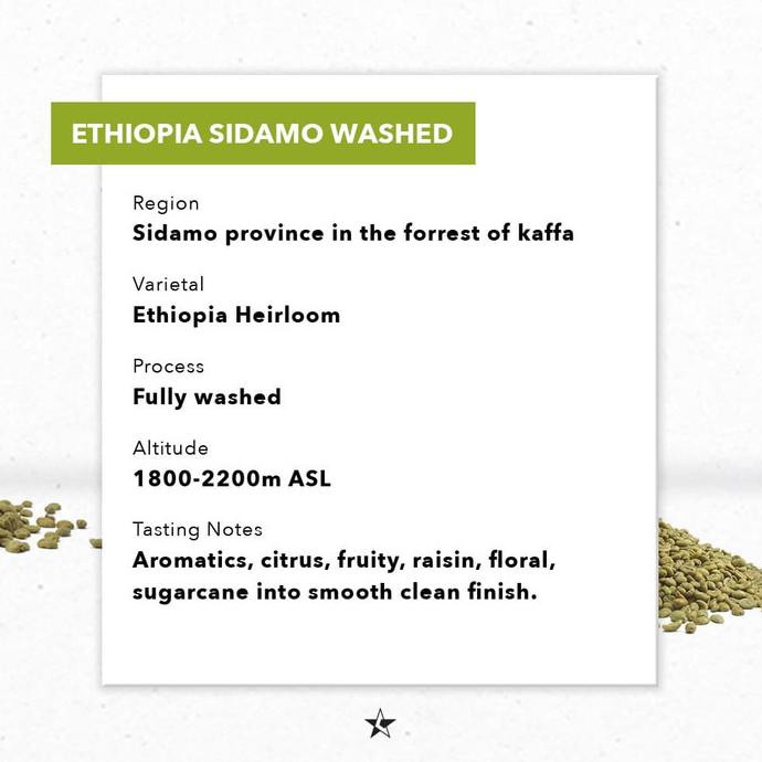 

ARABICA GREEN BEANS - ETHIOPIA SIDAMO WASHED 1KG