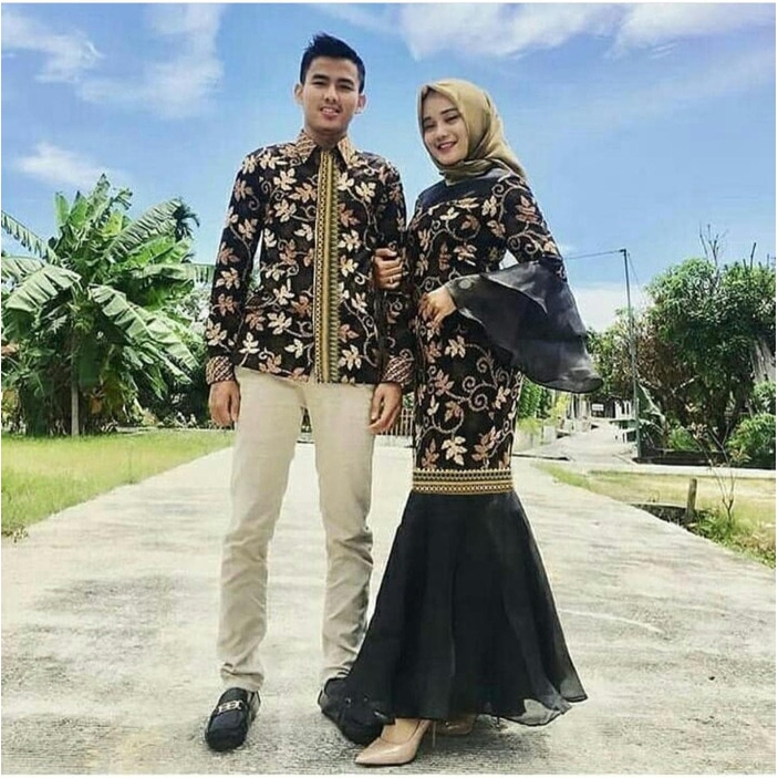 [COUPLE DUYUNG KACA SL]Baju batik Couple batik polyster var color