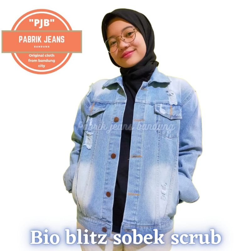 JAKET JEANS SOBEK TEBAL PREMIUM WANITA MURAH