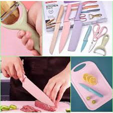 &lt; M.A &gt; Evcriverh Pisau Set Anti Lengket EVCRIVERH CPRRUGATED Kitchen Knife